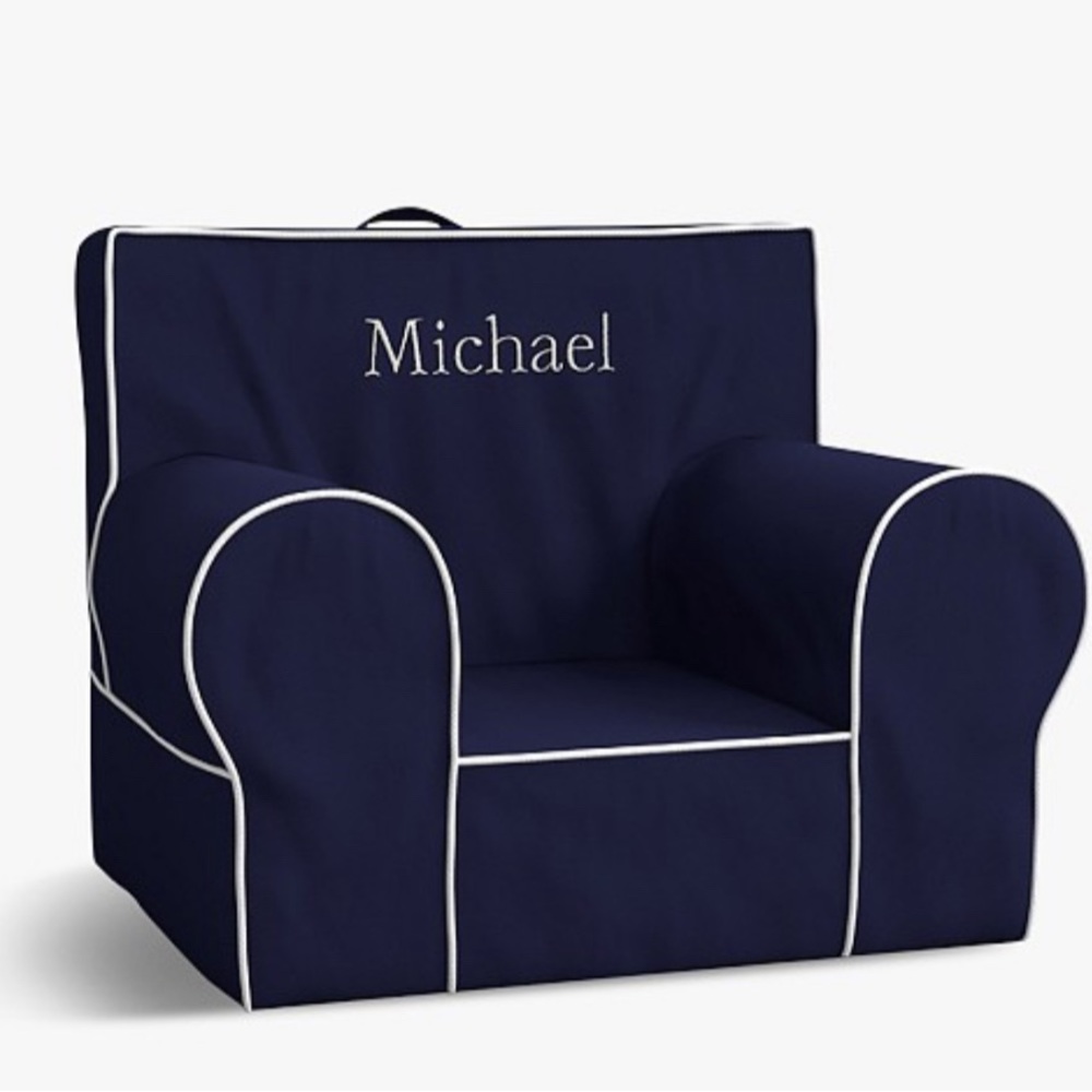 Pottery Barn Kids Anywhere Chair, Navy Blue, Slipcover Only, Eli